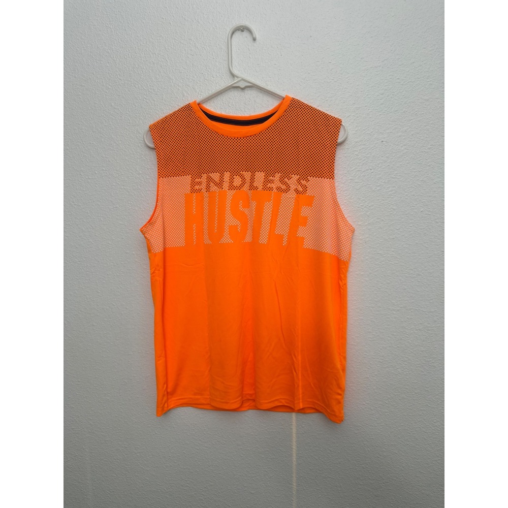 Athletic Works Boys XL 14-16 Husky Orange Endless Hustle Sleeveless Muscle Tee